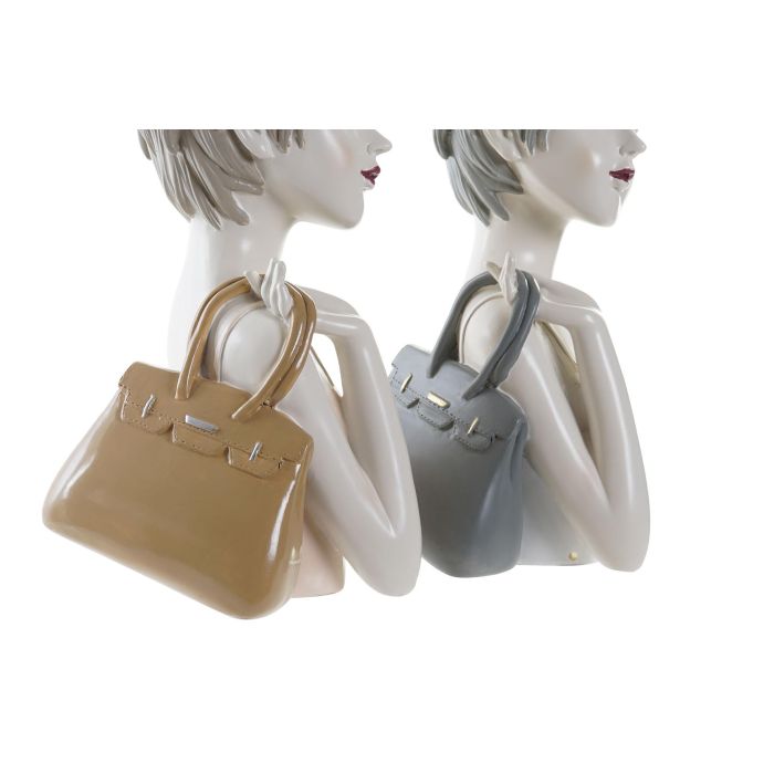 DKD Home Decor Figura Urban Chica con Bolso de Resina Blanco y Rosa 15x27.5x15 cm - Pack 2 Unidades 1 DKD Home Decor Figura Urban Chica con Bolso de Resina Blanco y Rosa 15x27.5x15 cm - Pack 2 Unidades 1