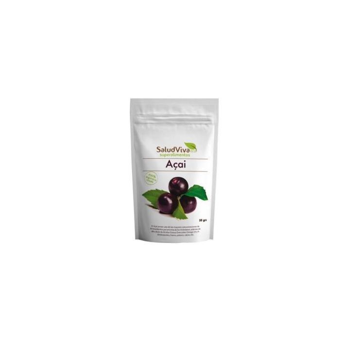 SALUD VIVA Açaí en Polvo Orgánico 50g – Superalimento Vegano con Fibra, Calcio, Hierro, Sin Gluten