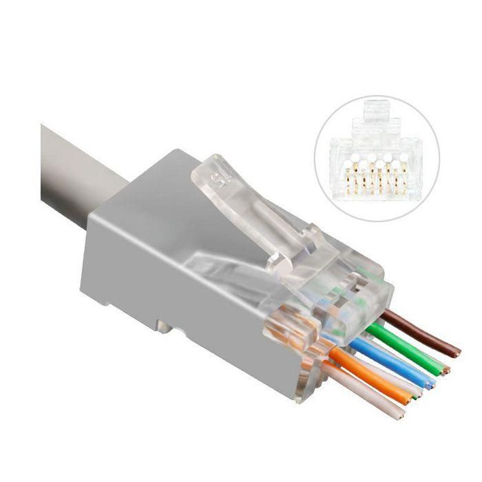 MicroConnect Conector RJ45 CAT6a FTP Easy-Connect para red, modular, simplifica terminaciones, 50 unidades 1