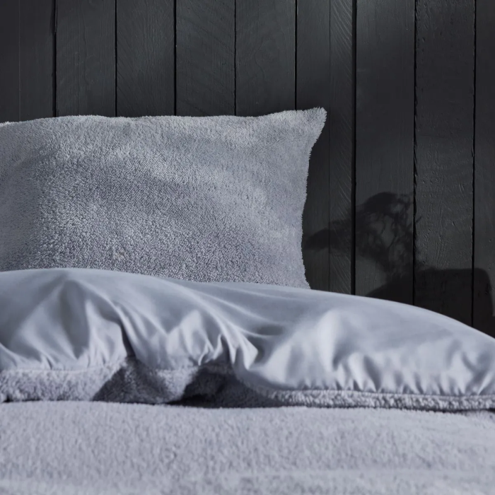 Today - Juego de Cama Hoy Teddy Doble 220 x 240 cm Gris Liso - TOD1741853272095