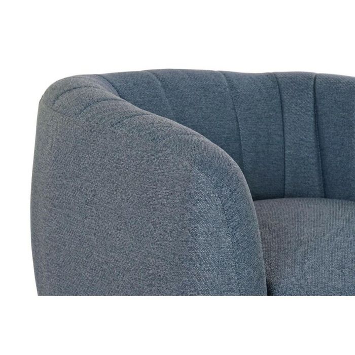 Sillón DKD Home Decor Azul Dorado Espuma Madera Metal Plástico 81 x 75 x 73 cm 2