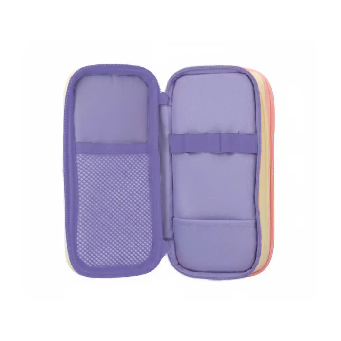 Liderpapel Estuche Portatodo Funky 3 Cremalleras con Aperturas Laterales Amarillo Rosa Lila 220x100x65 mm 6