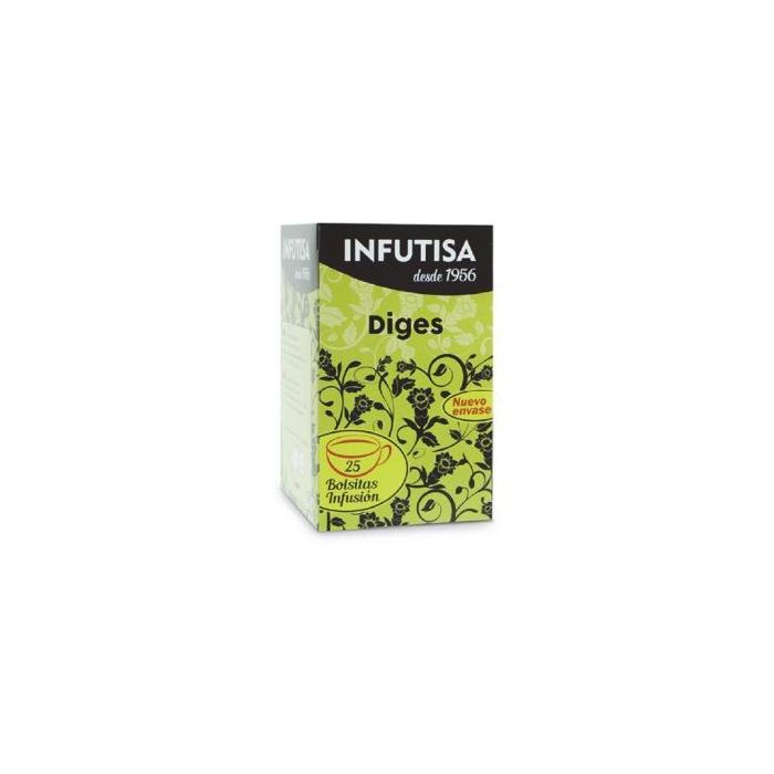 INFUTISA Diges 12 Infusión Digestiva de Manzanilla, Menta, Hinojo y Alcaravea - 25 Bolsitas