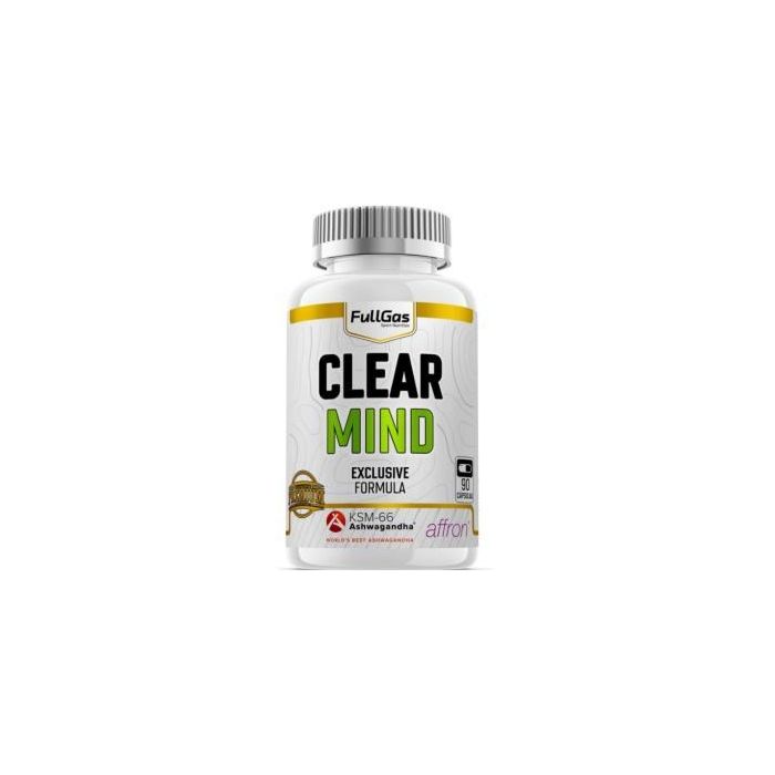 FULLGAS Clear Mind 90 Cápsulas con Ashwagandha, Rhodiola y Azafrán para el normal funcionamiento del sistema nervioso