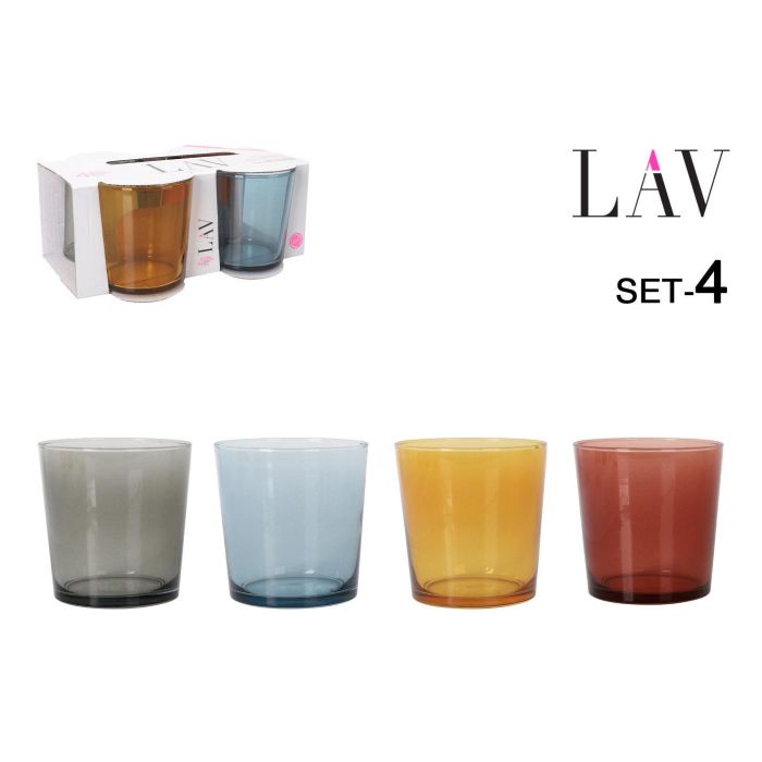 Set de 4 vasos pinta 340 cc colores - LAV (6 Cajas) Set de 4 vasos pinta 340 cc colores - LAV (6 Cajas)