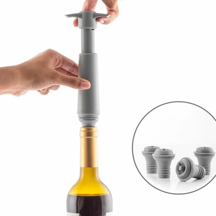 Bomba de Vacío y Tapones para Vino Winuum InnovaGoods (4 tapones) 3 Bomba de Vacío y Tapones para Vino Winuum InnovaGoods (4 tapones) 3