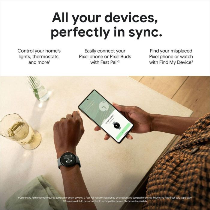 Google Pixel Watch 41mm polished silver stainless steel con correa charcoal active band 7 Google Pixel Watch 41mm polished silver stainless steel con correa charcoal active band 7