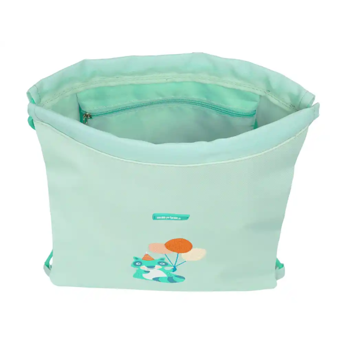 Bolsa Mochila con Cuerdas Safta Fiesta Verde 26 x 34 x 1 cm 3