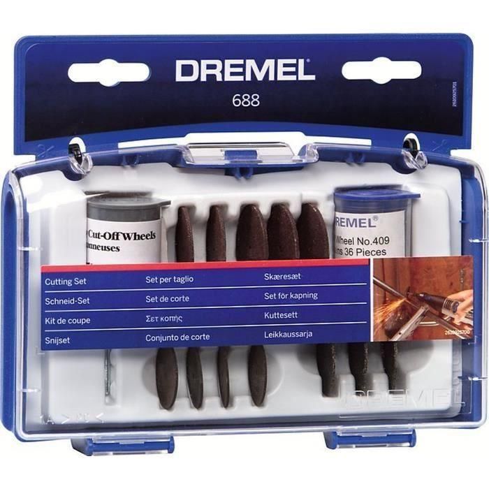 Dremel 688 Kit de Corte de 69 Piezas: Surtido de 68 Discos de Corte, Incluye Caja Organizadora con Bandeja Extraíble 1 Dremel 688 Kit de Corte de 69 Piezas: Surtido de 68 Discos de Corte, Incluye Caja Organizadora con Bandeja Extraíble 1