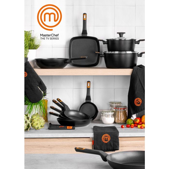 Cacerola de Aluminio Forjado con Tapa de Vidrio, 28 cm, 2.5 mm de grosor, 2 Asas (4 Unidades) 1 Cacerola de Aluminio Forjado con Tapa de Vidrio, 28 cm, 2.5 mm de grosor, 2 Asas (4 Unidades) 1