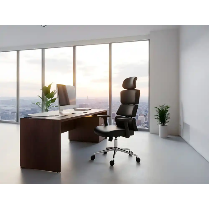 Q-connect Silla de Dirección Aurea Similpiel Negra, Altura Max 1400 mm, Anchura 520 mm, Profundidad 510 mm, Ruedas Premium 6