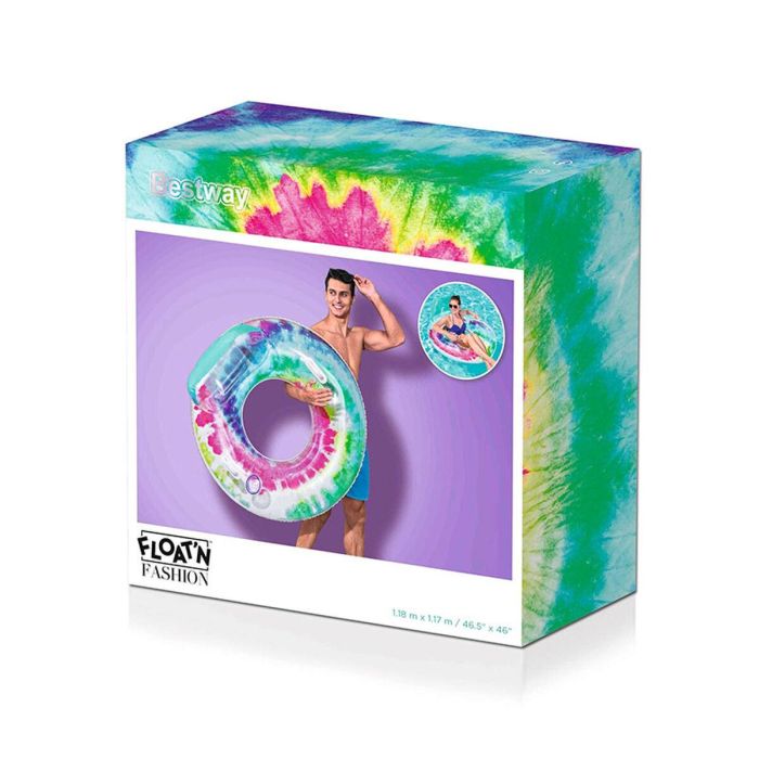 Bestway Rueda Hinchable con Asas y Respaldo Tie Dye D118 cm Playa y Piscina 43637 2