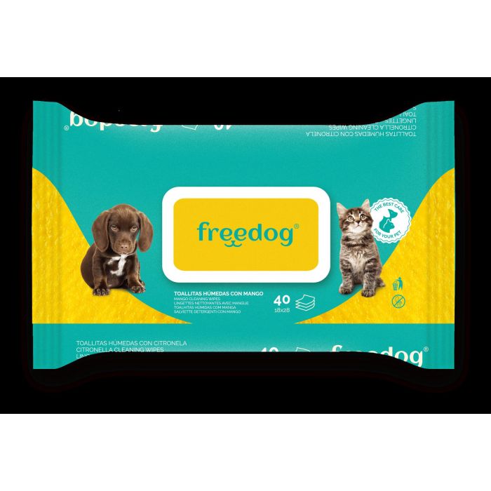 Freedog Toallitas Humedas Mango Grande 40Ud 28x18 cm