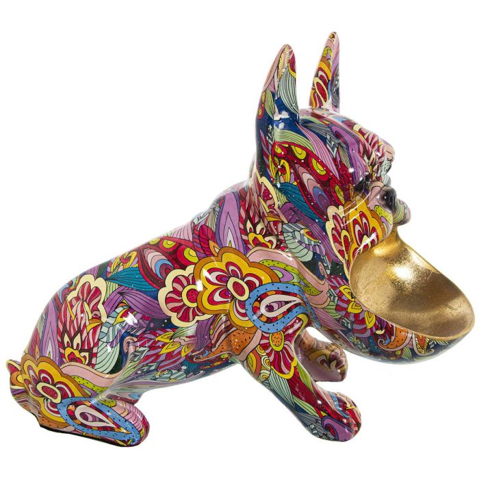 Figura Decorativa Alexandra House Living Multicolor Plástico Perro 19 x 32 x 27 cm Cuenco 3