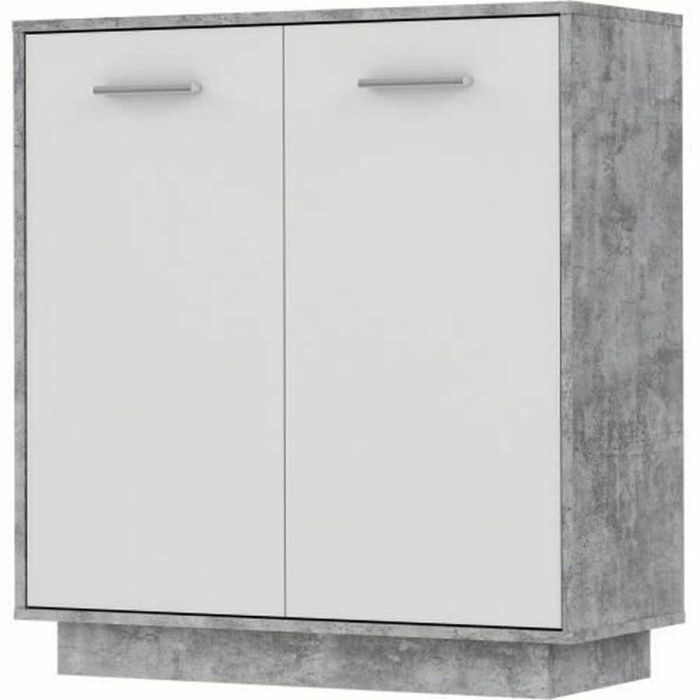 Unidad de almacenamiento PILVI con 2 puertas, Hormigón blanco y gris claro, 82,9x34,2x88,1 cm