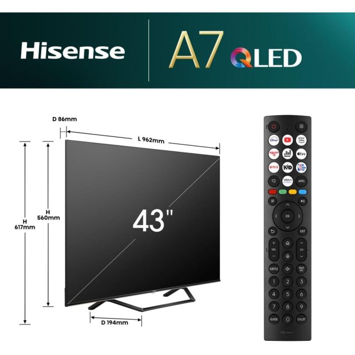 Smart TV Hisense 43A7NQ 4K Ultra HD 43" QLED 1 Smart TV Hisense 43A7NQ 4K Ultra HD 43" QLED 1