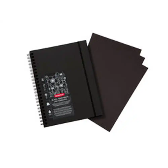 Derwent Cuaderno Espiral Dibujo Din A4 Papel Negro 40 Hojas 200 gr/m2 1