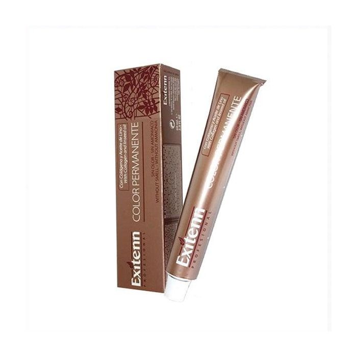Exitenn Tinte Color Permanente 8.1 Sin Amoniaco con Colágeno y Aceite de Lino - Cobertura 100% Canas