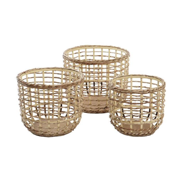 DKD Home Decor Cesta Urban 39x39x32 cm Set 3 Piezas Fibra de Maíz Marrón 1 DKD Home Decor Cesta Urban 39x39x32 cm Set 3 Piezas Fibra de Maíz Marrón 1
