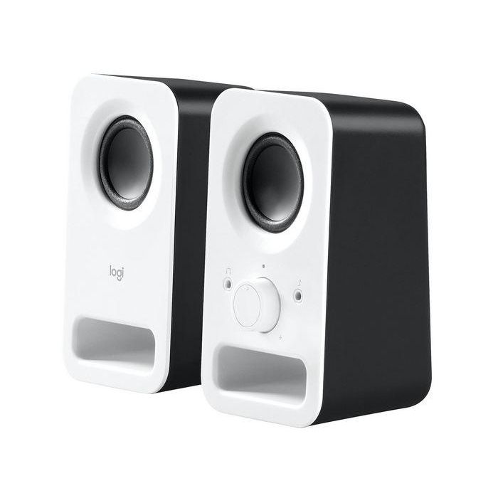 Logitech Altavoces Z150 2.0 Blancos 6W, Sistema de Sonido Estéreo Compacto para Escritorio 1