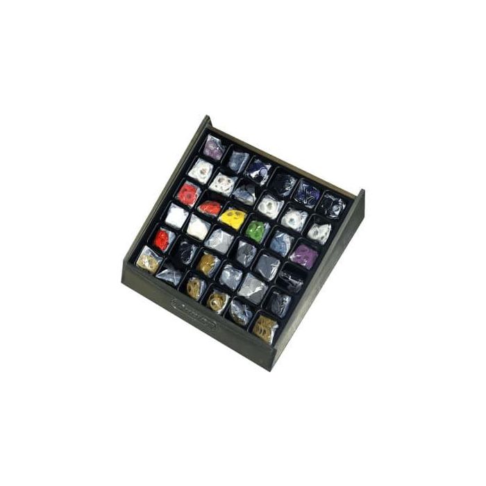 DUNLOP Expositor de Madera 36 Compartimentos - Organizador 48x48x17 cm