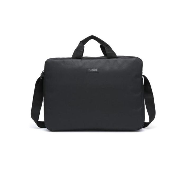 Nilox Funda Portátil 15.6 Pulgadas, Maletín Acolchado con Asa y Cinta para Hombro, Negro