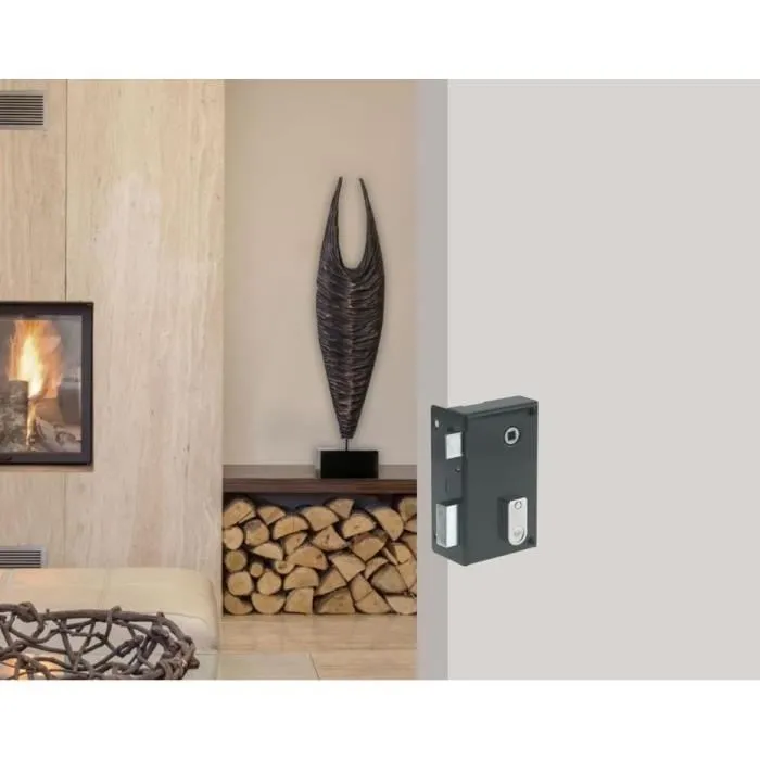 Yale Cerradura Vertical de Superficie YAV36G con Rodillo Izquierdo, Caqui, Puerta de Comunicación Interior - 2 Llaves Incluidas 2