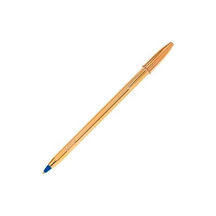 Bic Bolígrafo Cristal Shine Gold Azul Caja 20 Unidades