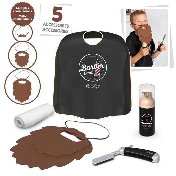 Smoby SMOB320163 Set de Barbero y Corte para Niños - Mi Primera Barba - Juego de Imitación 1 Smoby SMOB320163 Set de Barbero y Corte para Niños - Mi Primera Barba - Juego de Imitación 1