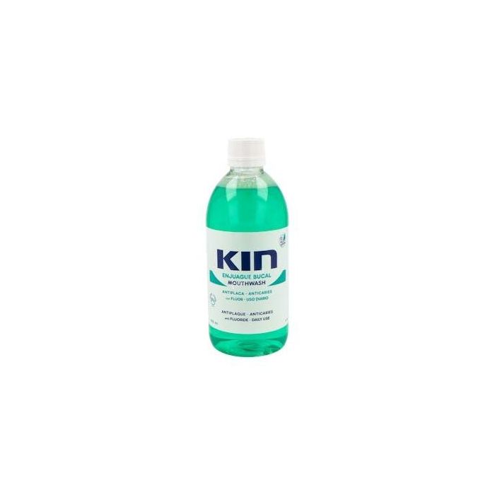 Kin Enjuague Bucal Aloe Vera 500 ml | Higiene Diaria Protección Total: Encías, Esmalte Dental, Anticarries y Antiplaca, Con Flúor, Sin Gluten