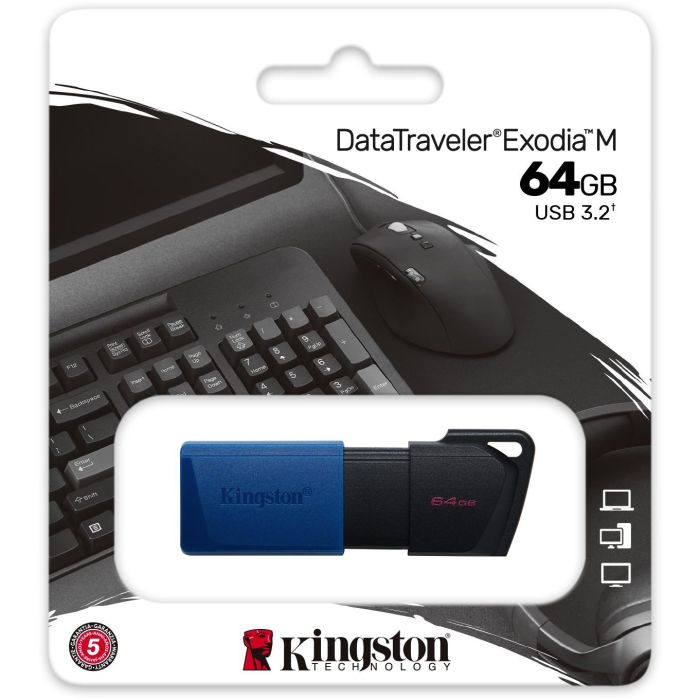 KINGSTON PENDRIVE 64GB USB 3.2 Gen 1 DTXM/64GB Negro/Azul 8