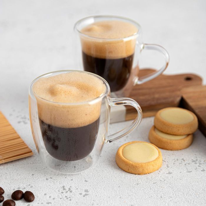 Taza Doble Pared Vidrio Serenia Quid 8 cL (6 Unidades) 2 Taza Doble Pared Vidrio Serenia Quid 8 cL (6 Unidades) 2