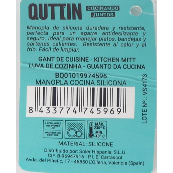 Manopla de cocina en silicona Quttin (24 Unidades) 6 Manopla de cocina en silicona Quttin (24 Unidades) 6