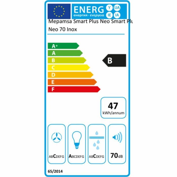 Campana Convencional Mepamsa SMART PLUS NEO 70 cm 580 m3/h 70 dB Blanco 1 Campana Convencional Mepamsa SMART PLUS NEO 70 cm 580 m3/h 70 dB Blanco 1