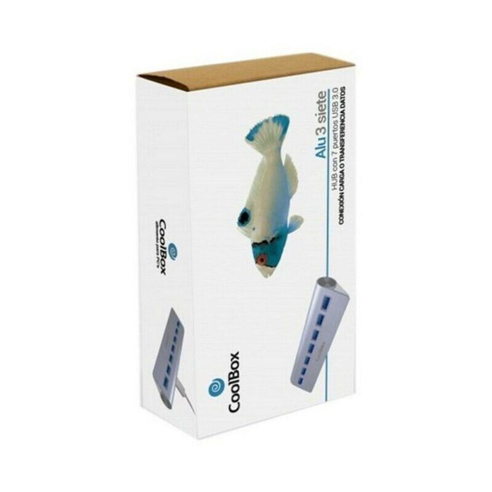 Hub USB CoolBox COO-HU7ALU3 Plateado 2