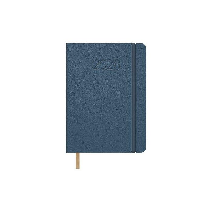 Agenda Anual (2026) Dohe Manhattan Cosida Tapa Extra Polipiel Con Goma 140X200 D/P Azul