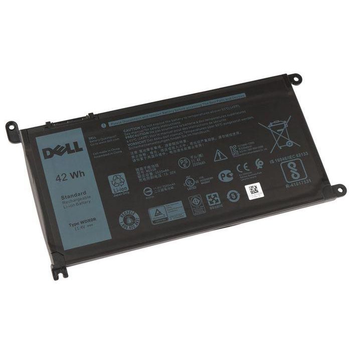Dell Lithium-ion battery with 42Wh capacity, 11.4V voltage, 3-cell prismatic design, suitable for Dell Inspiron laptops.
