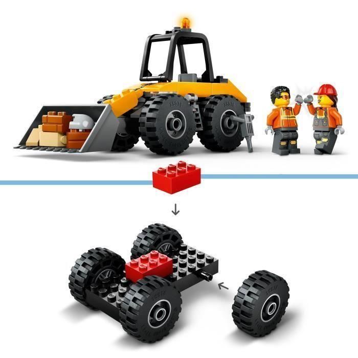 LEGO City 60450 El cargador de construcción amarillo - Juego de construcción para niños a partir de 4 años