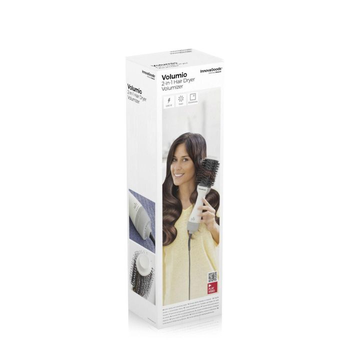 Cepillo Secador y Voluminizador Iónico Volumio InnovaGoods Blanco Gris 1000 W 1 Cepillo Secador y Voluminizador Iónico Volumio InnovaGoods Blanco Gris 1000 W 1