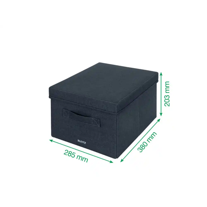Leitz Caja de Almacenamiento Plegable con Tapa, Tela Gris Terciopelo, Tamaño M, 285x203x380 mm 6