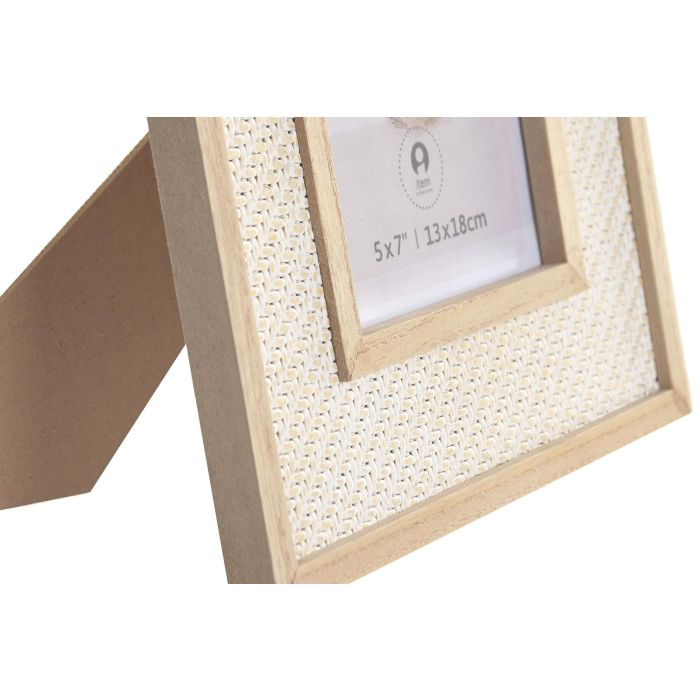 DKD Home Decor Marco Foto Hangzhou design 26b Mediterraneo MDF y Ratan Natural 10x15 cm (4 Unidades)