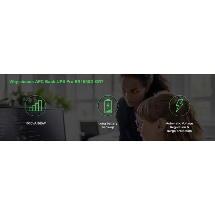 APC BR1500G-GR Back-UPS Pro 1500VA/865W Power Saving Line Interactive UPS - Onda Senoidal, 6 Salidas Tipo F 7 APC BR1500G-GR Back-UPS Pro 1500VA/865W Power Saving Line Interactive UPS - Onda Senoidal, 6 Salidas Tipo F 7