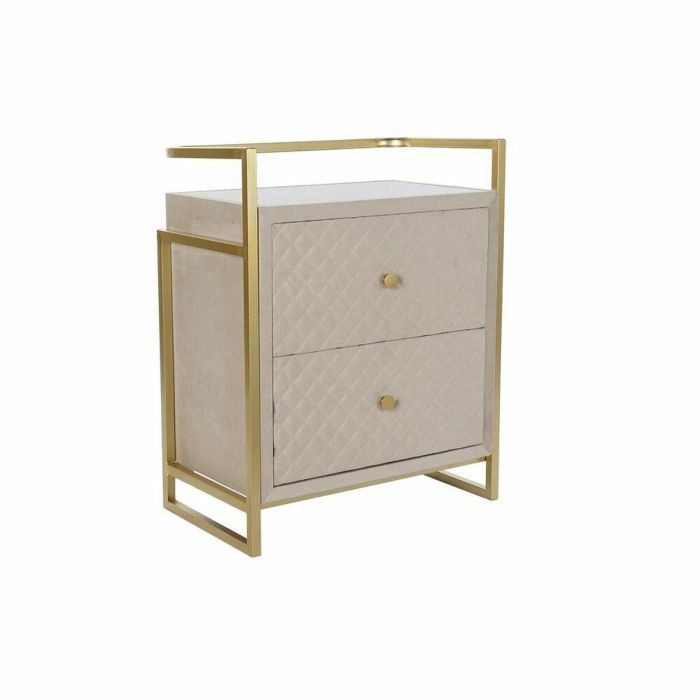 Mesita Auxiliar Glam DKD Home Decor Beige Dorado 35 x 75 x 60 cm