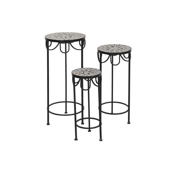 Mesita Auxiliar Terraza Y Jardin DKD Home Decor Multicolor Negro 30 x 69 x 30 cm Set de 3 1 Mesita Auxiliar Terraza Y Jardin DKD Home Decor Multicolor Negro 30 x 69 x 30 cm Set de 3 1