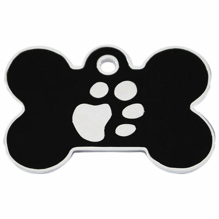 Placa identificativa para collar Imarc Bone Negro Plata 1