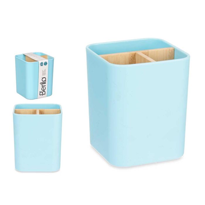 Organizador Cuadrado 3 Huecos Bambu Azul Berilo 9X11CM (6 Unidades) Organizador Cuadrado 3 Huecos Bambu Azul Berilo 9X11CM (6 Unidades)
