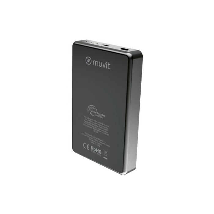 Muvit For Change MCCHP0010 Power Bank 10000mAh 20W Wireless Negra con Cable USB Tipo-C 1