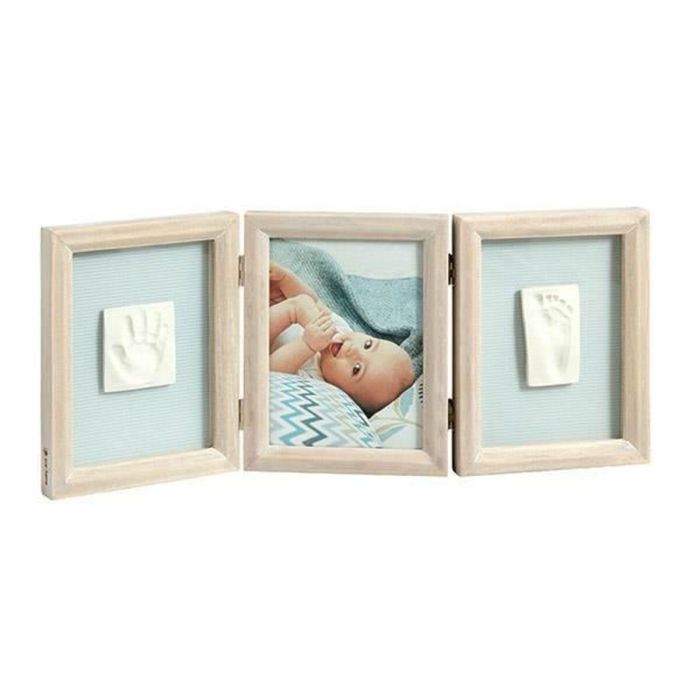 Baby Art My Baby Touch - Marco de fotos de madera con doble huella de bebé: kit de mano y huella de bebé, regalo de nacimiento Baby Art My Baby Touch - Marco de fotos de madera con doble huella de bebé: kit de mano y huella de bebé, regalo de nacimiento