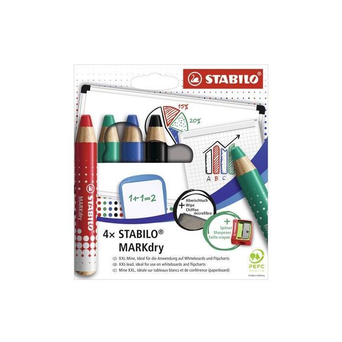 Stabilo Marcador En Seco Markdry Para Pizarra Blanca Y De Papel C-Surtidos Estuche 4 Ud Stabilo Marcador En Seco Markdry Para Pizarra Blanca Y De Papel C-Surtidos Estuche 4 Ud
