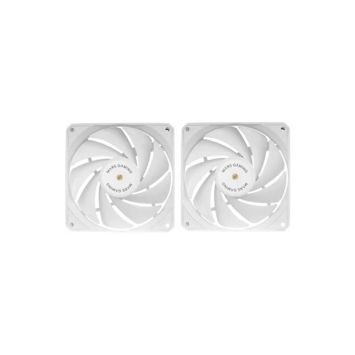 Mars Gaming MF-NCLX2 Pack 2 Ventiladores 12cm PWM FDB Hidráulicos 12dB 72 CFM Blanco 0 Mars Gaming MF-NCLX2 Pack 2 Ventiladores 12cm PWM FDB Hidráulicos 12dB 72 CFM Blanco 0